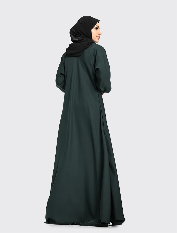 Green Mid Zip Umbrella Abaya